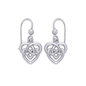 Celtic Infinity Knotwork Heart Silver Earrings TER2159 - Jewelry